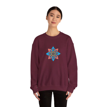 Concrete Flower V2 Dark Theme | Unisex Heavy Blend™ Crewneck Sweatshirt