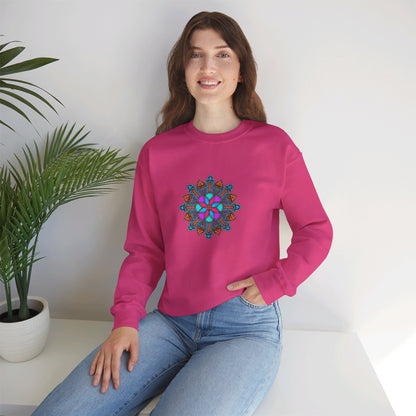 Concrete Flower V1 Dark Theme | Unisex Heavy Blend™ Crewneck Sweatshirt