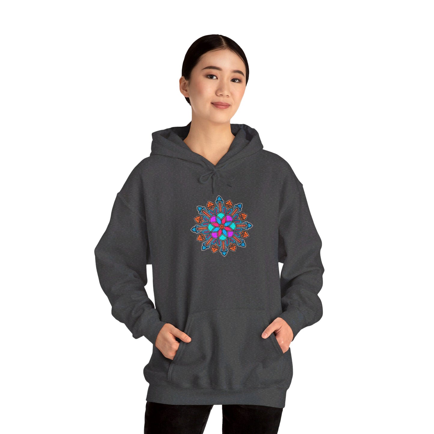 Concrete Flower V1 Dark Theme | Unisex Heavy Blend™ Hooded Sweatshirt