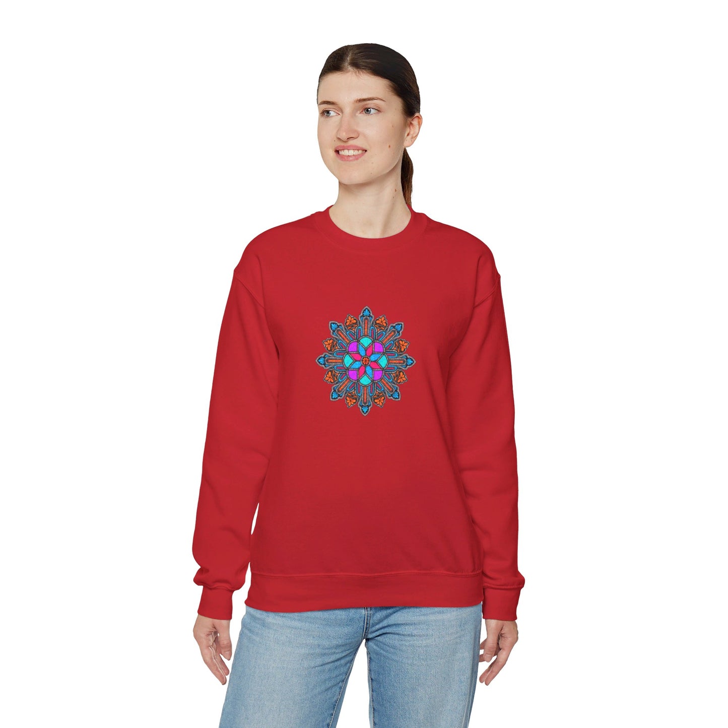 Concrete Flower V1 Dark Theme | Unisex Heavy Blend™ Crewneck Sweatshirt