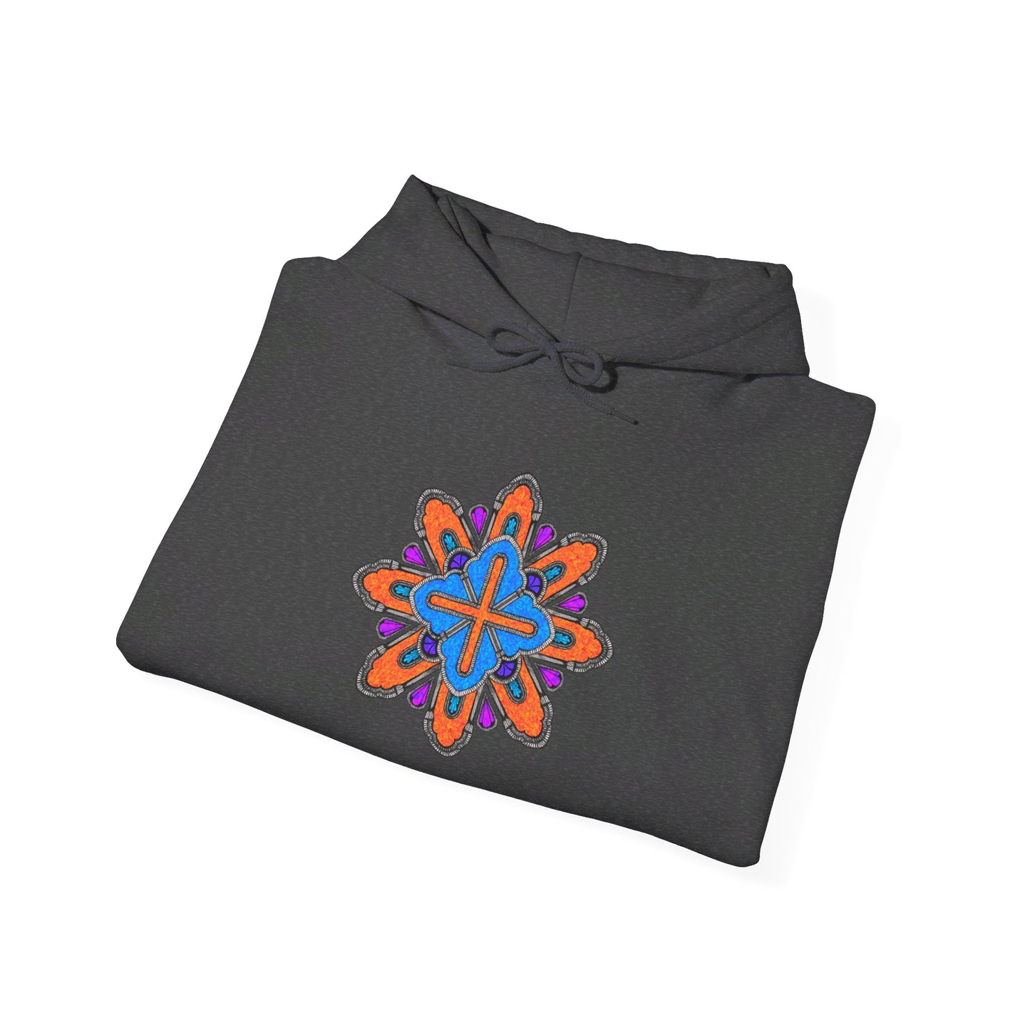 Concrete Flower V3 Dark Theme | Unisex Heavy Blend™ Hooded Sweatshirt