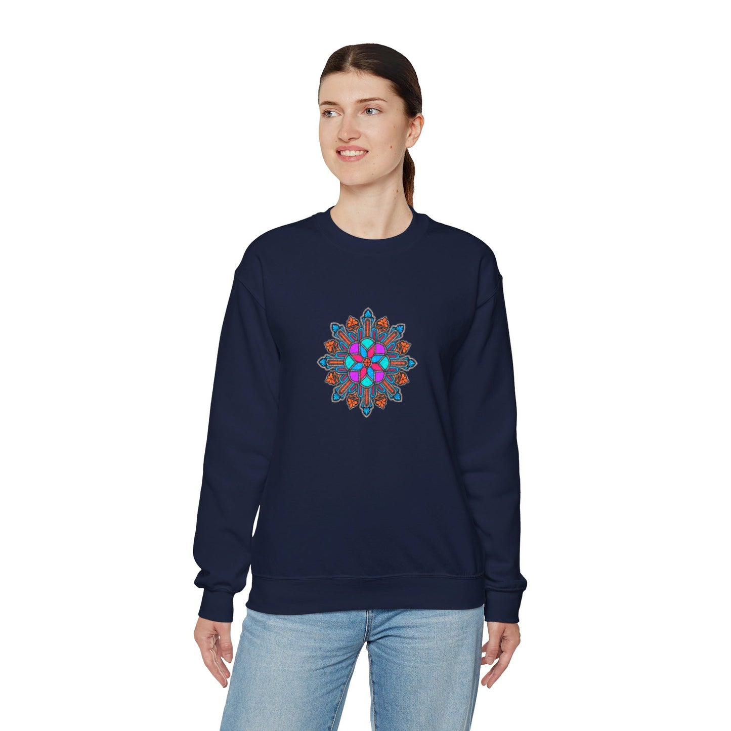 Concrete Flower V1 Dark Theme | Unisex Heavy Blend™ Crewneck Sweatshirt