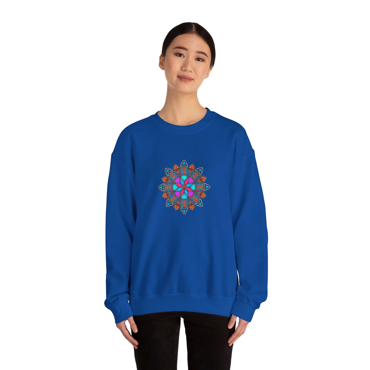 Concrete Flower V1 Dark Theme | Unisex Heavy Blend™ Crewneck Sweatshirt