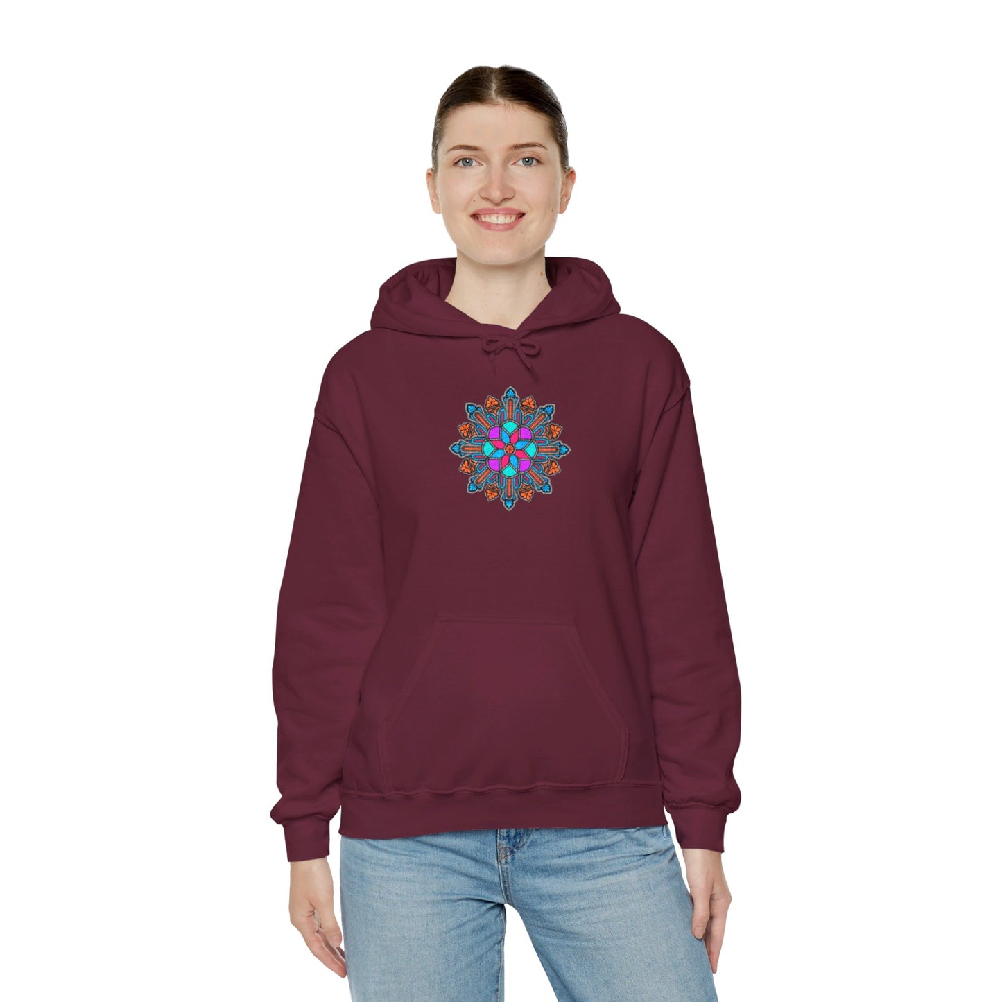 Concrete Flower V1 Dark Theme | Unisex Heavy Blend™ Hooded Sweatshirt