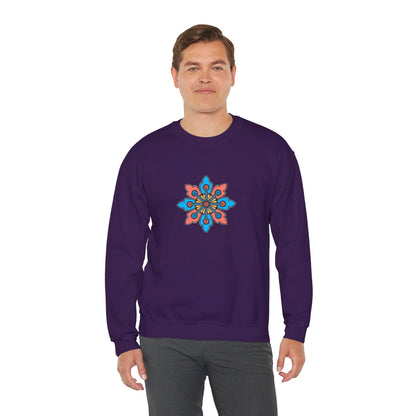 Concrete Flower V2 Dark Theme | Unisex Heavy Blend™ Crewneck Sweatshirt