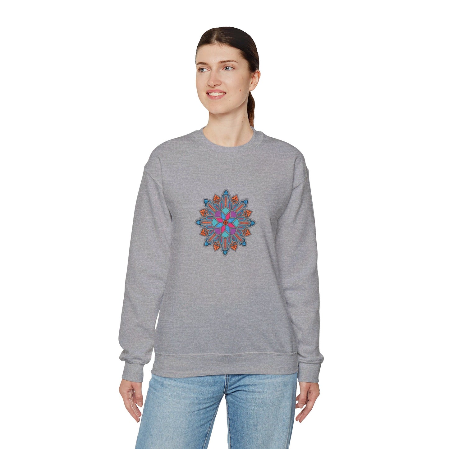 Concrete Flower V1 Light Theme | Unisex Heavy Blend™ Crewneck Sweatshirt