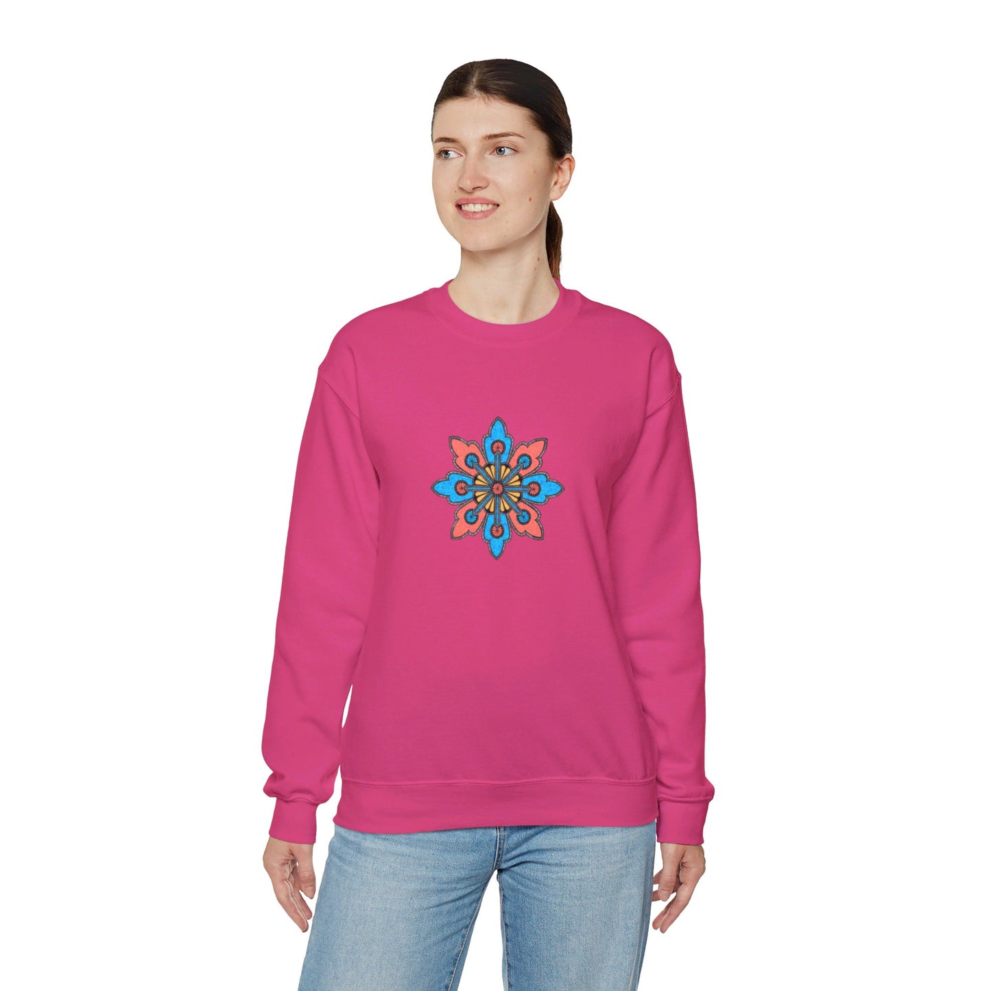 Concrete Flower V2 Dark Theme | Unisex Heavy Blend™ Crewneck Sweatshirt