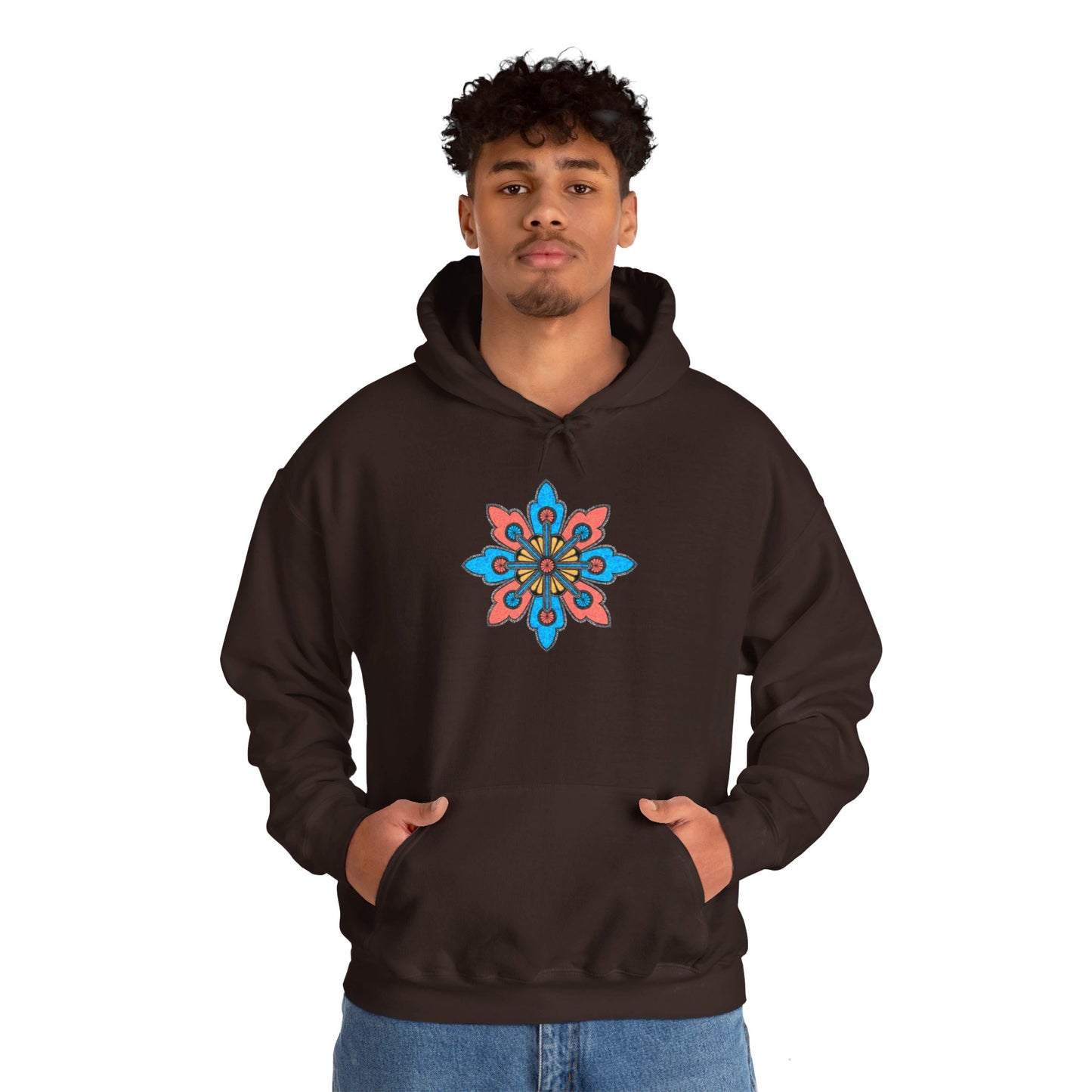 Concrete Flower V2 Dark Theme | Unisex Heavy Blend™ Hooded Sweatshirt