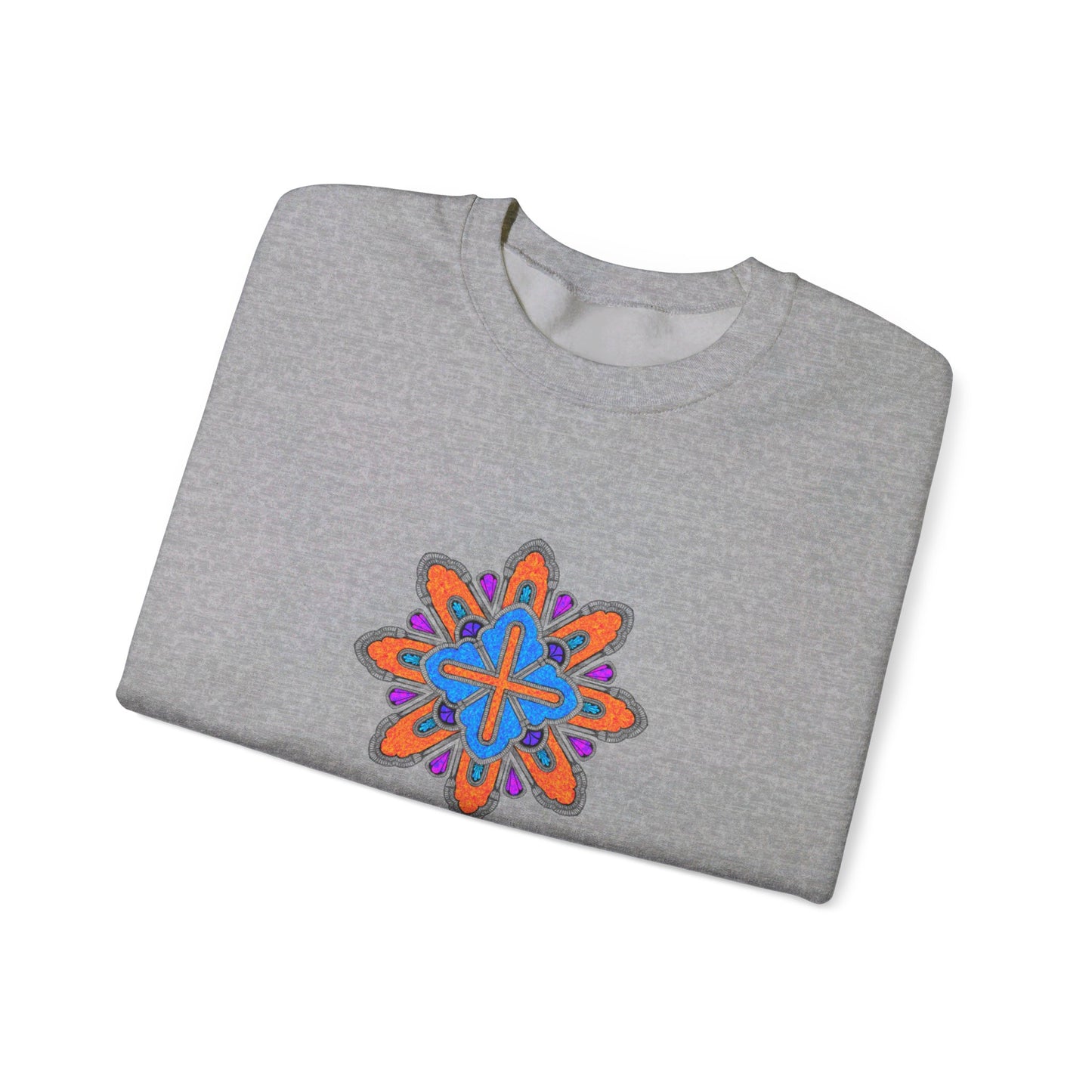 Concrete Flower V3 Light Theme | Unisex Heavy Blend™ Crewneck Sweatshirt