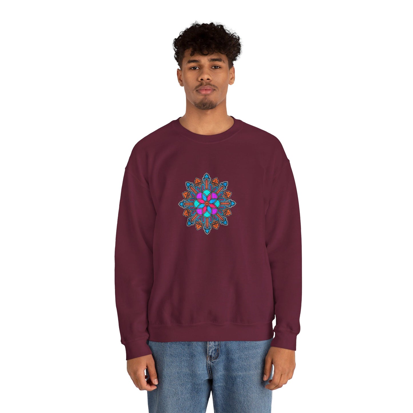 Concrete Flower V1 Dark Theme | Unisex Heavy Blend™ Crewneck Sweatshirt