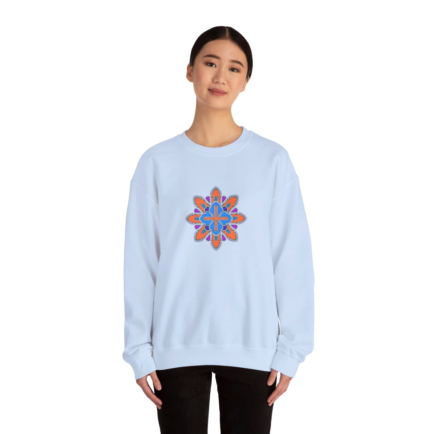 Concrete Flower V3 Light Theme | Unisex Heavy Blend™ Crewneck Sweatshirt