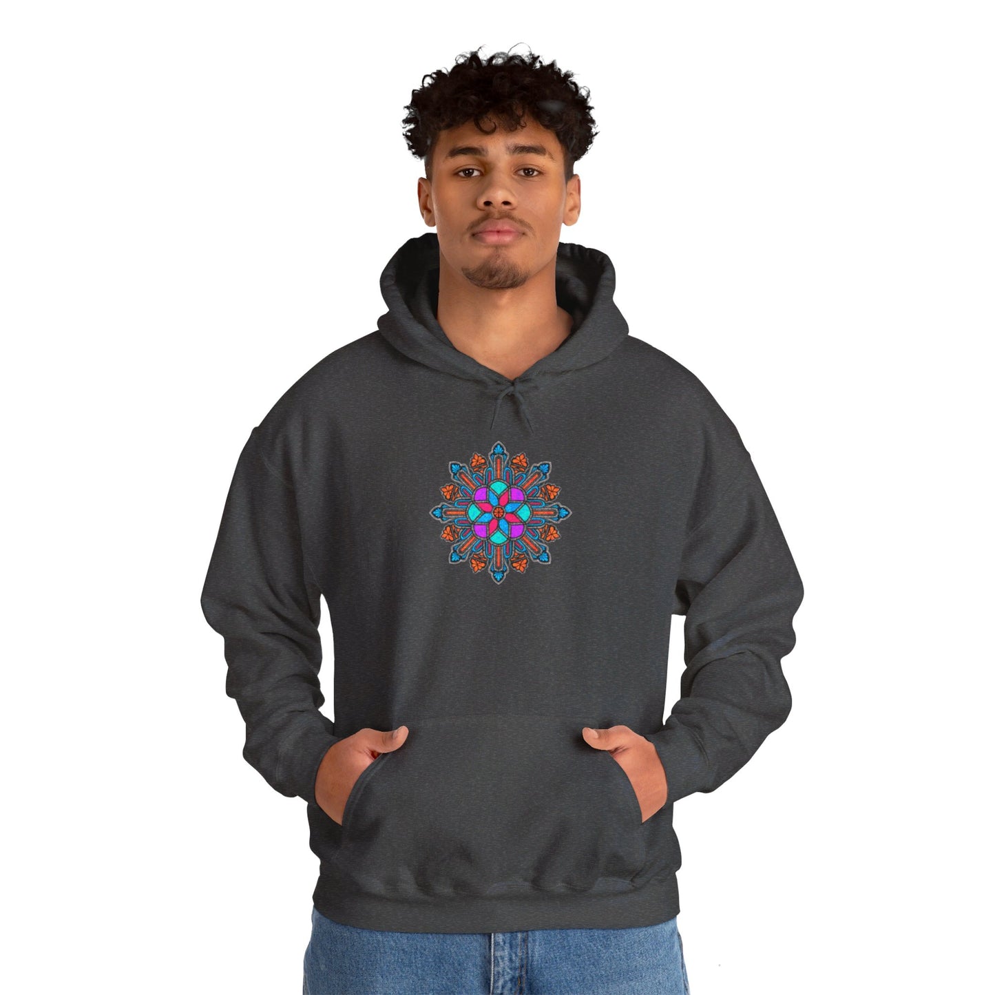 Concrete Flower V1 Dark Theme | Unisex Heavy Blend™ Hooded Sweatshirt