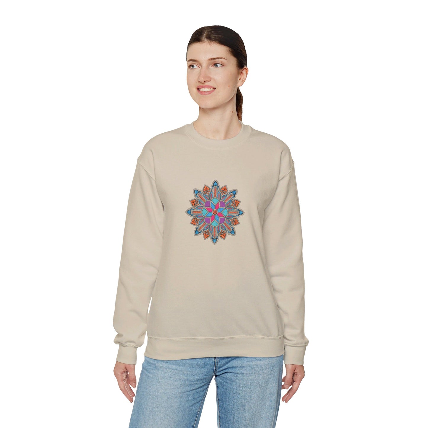 Concrete Flower V1 Light Theme | Unisex Heavy Blend™ Crewneck Sweatshirt