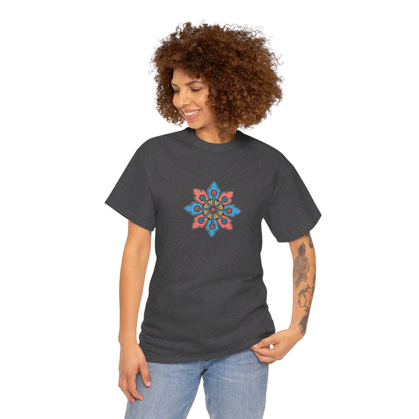 Concrete Flower V2 Dark Theme l Unisex Heavy Cotton Tee